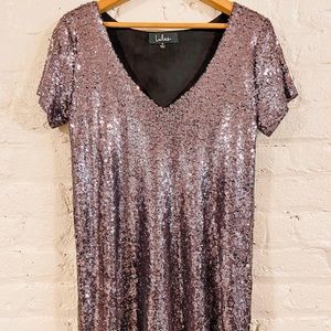 Lulus champagne pink sequin dress